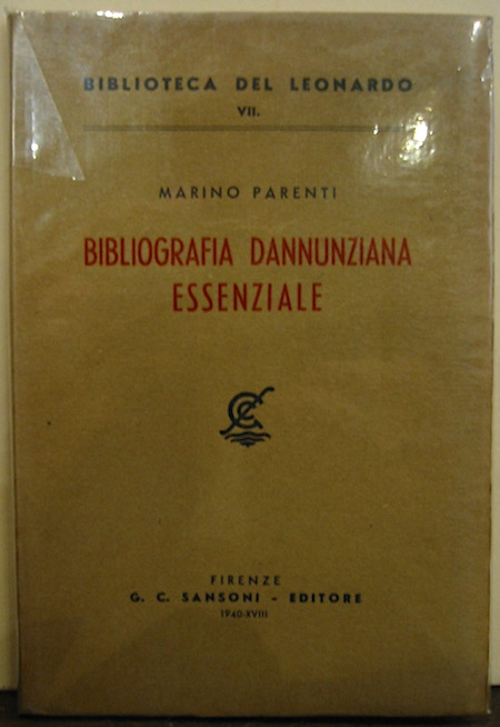 Marino Parenti Bibliografia dannunziana essenziale 1940 Firenze Sansoni